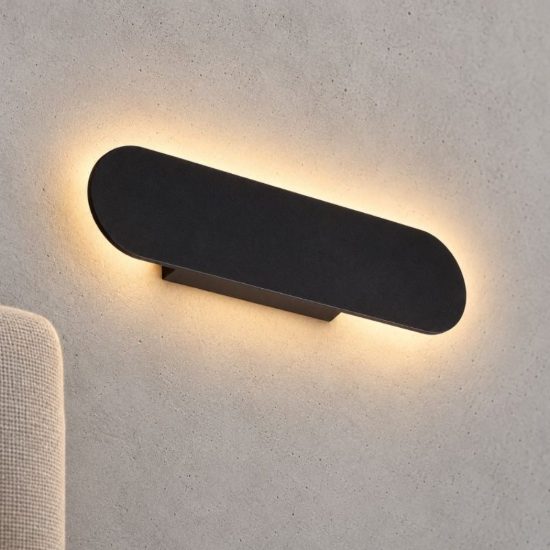 Ideal lux zig zag applique a bordi arrotondati led 12,5w 3000k 33cm per soggiorno moderna nera