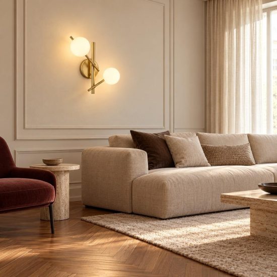 Ideal lux atlas applique oro da parete con sfere in vetro led 3w 30cm