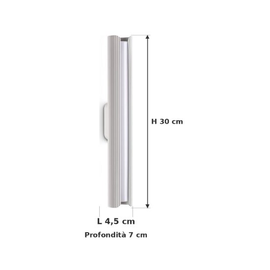 Ideal lux dorica applique led 8,5w 3000k 30cm per soggiorno moderna bianca