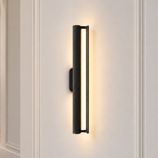 Ideal lux dorica applique led 8,5w 3000k 30cm per soggiorno moderna nera