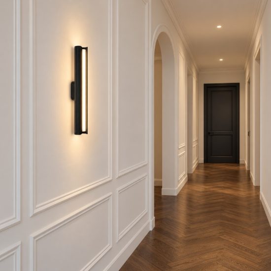 Ideal lux dorica applique led 8,5w 3000k 30cm per soggiorno moderna nera