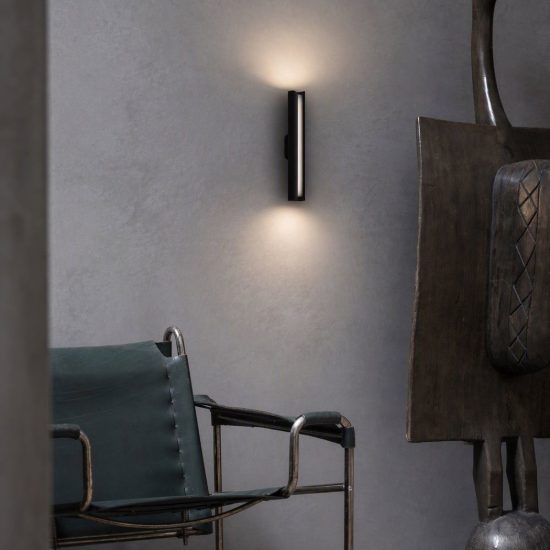 Ideal lux dorica applique led 8,5w 3000k 30cm per soggiorno moderna nera