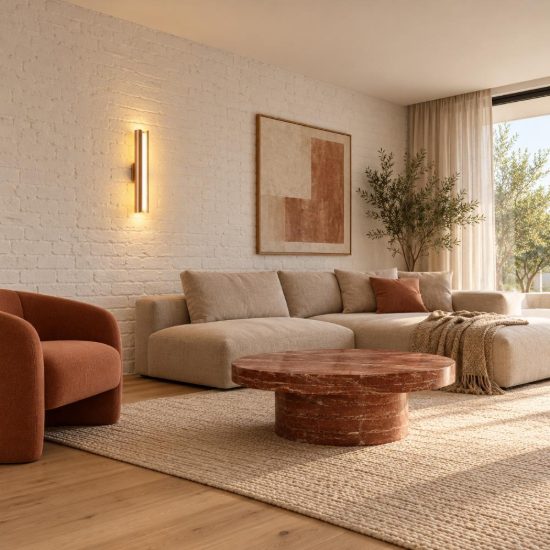 Ideal lux dorica applique led 8,5w 3000k 30cm per soggiorno contemporanea rame