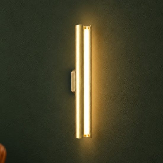 Ideal lux dorica applique led 8,5w 3000k 30cm per soggiorno contemporanea ottone