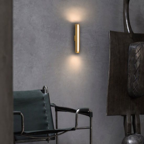 Ideal lux dorica applique led 8,5w 3000k 30cm per soggiorno contemporanea ottone