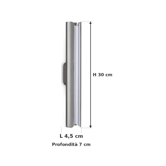 Ideal lux dorica applique led 8,5w 3000k 30cm per soggiorno moderna grigia