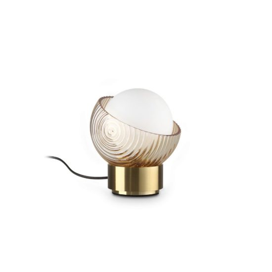 Ideal lux bloom abat-jour a sfera g9 12,7cm per comodino contemporaneo ottone