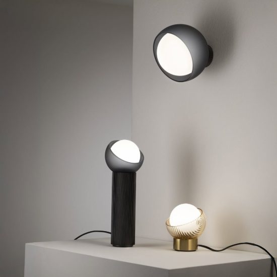 Ideal lux bloom abat-jour a sfera g9 12,7cm per comodino contemporaneo ottone