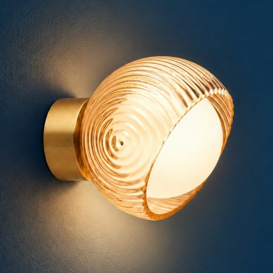 Ideal lux bloom applique a sfera g9 11,5cm per soggiorno contemporanea ottone