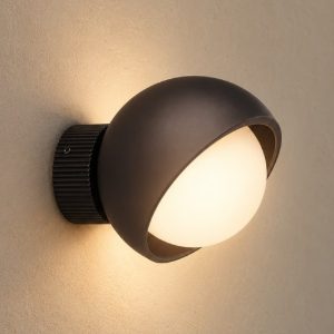 Ideal lux bloom applique a sfera g9 11,5cm per soggiorno moderna nera