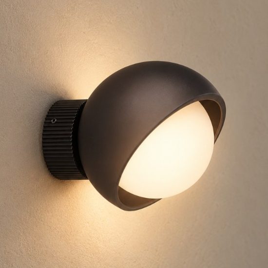 Ideal lux bloom applique a sfera g9 11,5cm per soggiorno moderna nera