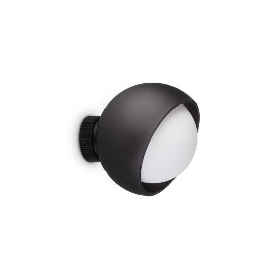 Ideal lux bloom applique a sfera e27 17cm per soggiorno moderna nera