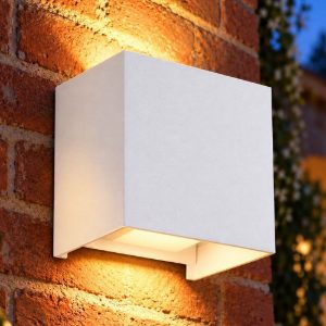 Ideal lux atom applique da esterno quadrata led 12w 4000k 10cm moderna bianca