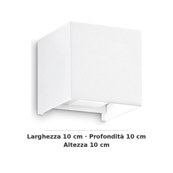 Ideal lux atom applique da esterno quadrata led 12w 4000k 10cm moderna bianca
