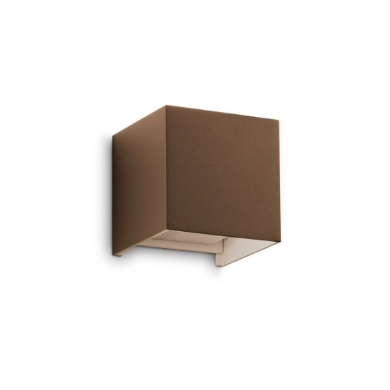 Ideal lux atom applique da esterno quadrata led 12w 4000k 10cm moderna caffè