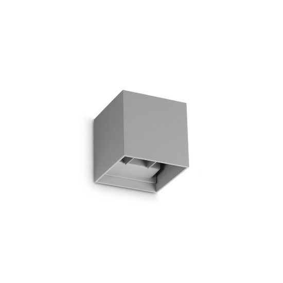 Ideal lux atom applique da esterno quadrata led 12w 4000k 10cm moderna grigia