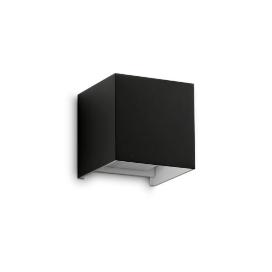 Ideal lux atom applique da esterno quadrata led 12w 4000k 10cm moderna nera