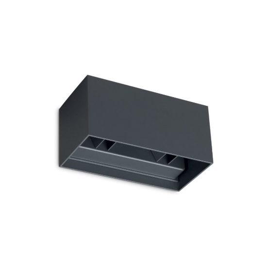 Ideal lux atom applique da esterno rettangolare led 25w 4000k 20cm moderna antracite