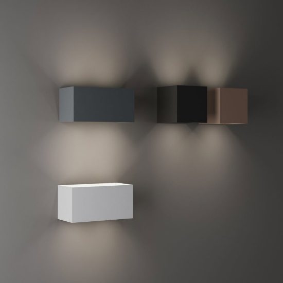 Ideal lux atom applique da esterno rettangolare led 25w 4000k 20cm moderna antracite