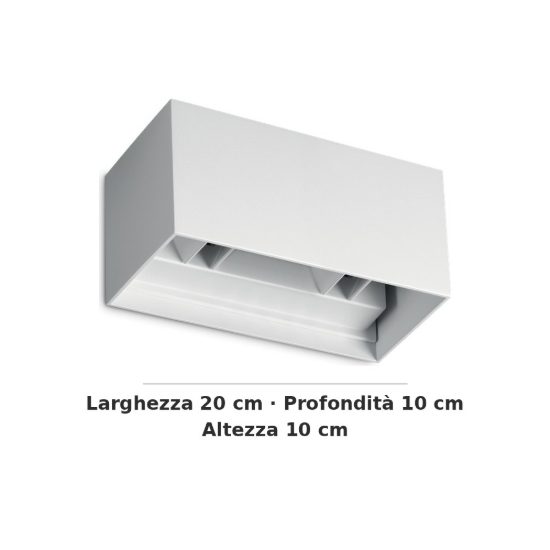Ideal lux atom applique da esterno rettangolare led 25w 4000k 20cm moderna bianca