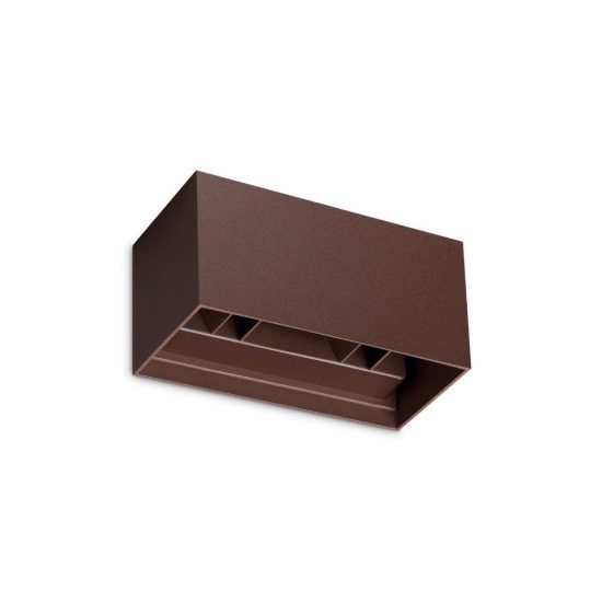 Ideal lux atom applique da esterno rettangolare led 25w 4000k 20cm moderna caffè