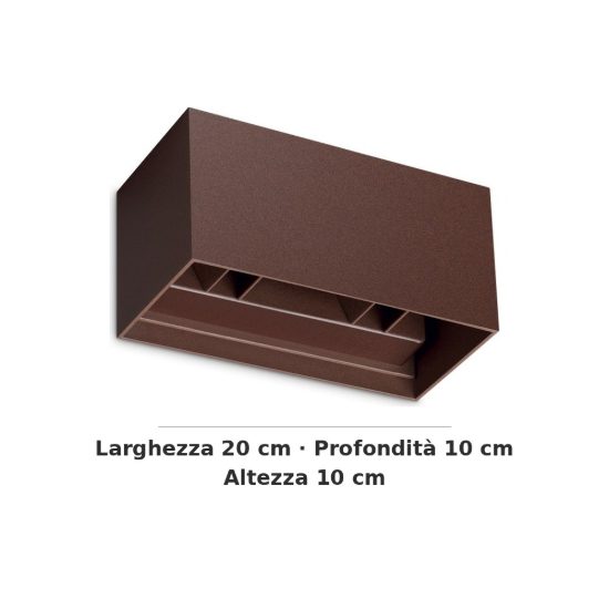 Ideal lux atom applique da esterno rettangolare led 25w 4000k 20cm moderna caffè