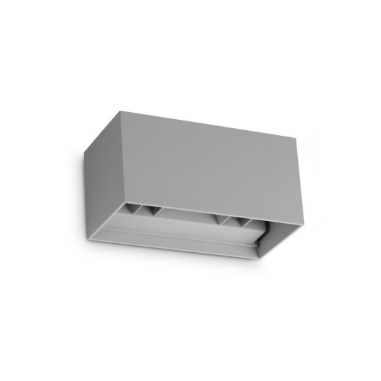 Ideal lux atom applique da esterno rettangolare led 25w 3000k 20cm moderna grigia