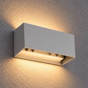 Ideal lux atom applique da esterno rettangolare led 25w 4000k 20cm moderna grigia