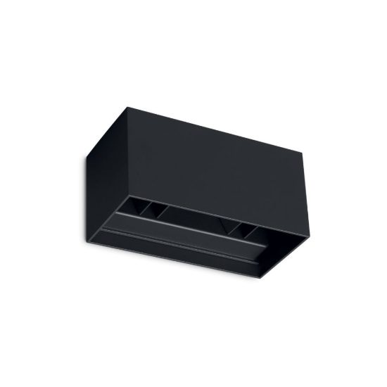 Ideal lux atom applique da esterno rettangolare led 25w 4000k 20cm moderna nera
