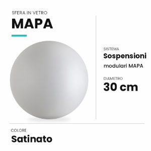 Ideal lux mapa sfera in vetro satinato 30cm per sospensioni modulari