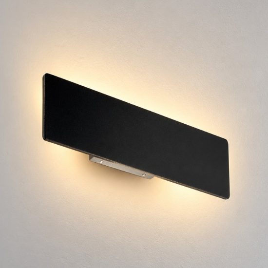 Ideal lux zig zag applique rettangolare led 12,5w 4000k 29cm per soggiorno moderna nera