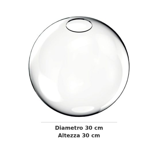 Ideal lux mapa sfera in vetro trasparente 30cm per sospensioni modulari