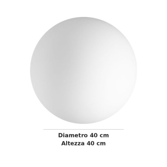 Ideal lux mapa sfera in vetro bianco 40cm per sospensioni modulari