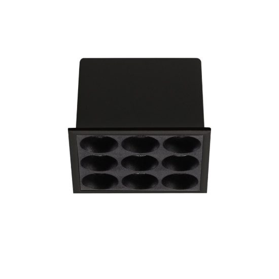 Ideal lux lika faretto da incasso per cartongesso led 10w 3000k foro 6x6cm quadrato nero