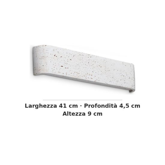 Ideal lux delta applique rettangolare led 14w 3000k 41cm per soggiorno moderna cemento
