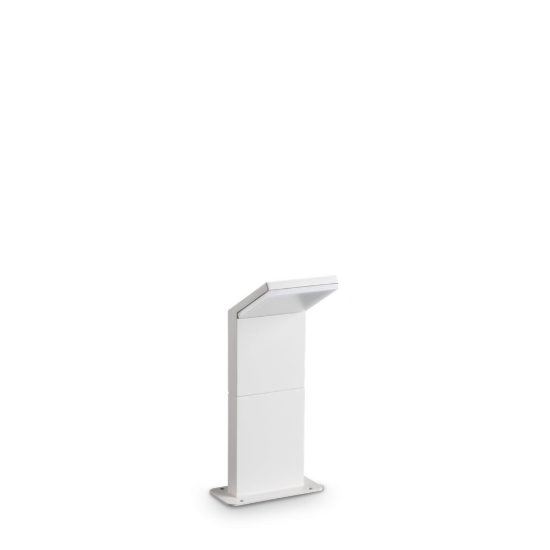 Ideal lux style paletto da esterno giardino con sensore led 8,5w 3000k 30cm rettangolare bianco