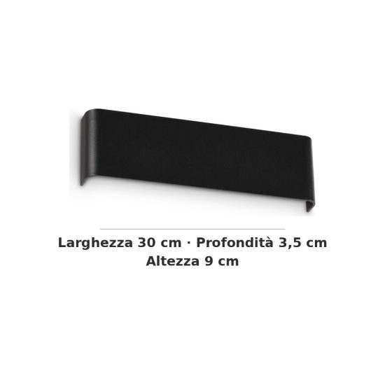 Ideal lux delta applique rettangolare 3 luci g9 30cm per soggiorno moderna nera