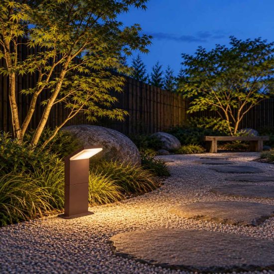 Ideal lux style paletto da esterno giardino con sensore led 8,5w 3000k 30cm rettangolare caffè