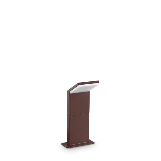 Ideal lux style paletto da esterno giardino con sensore led 8,5w 3000k 30cm rettangolare caffè
