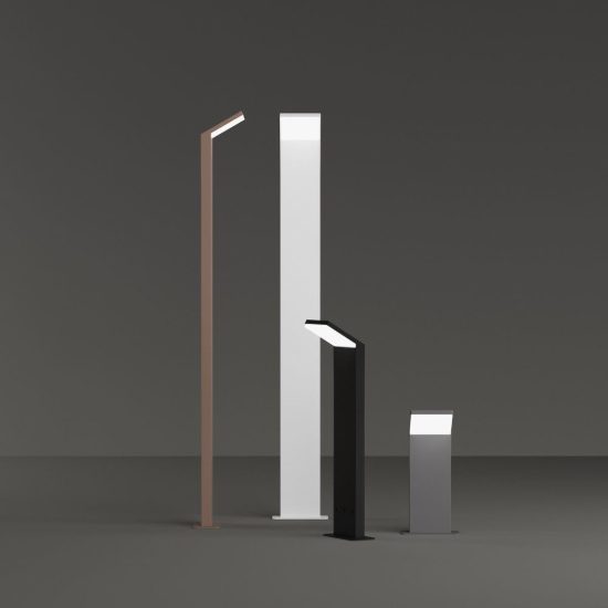 Ideal lux style paletto da esterno giardino con sensore led 8,5w 3000k 30cm rettangolare grigio