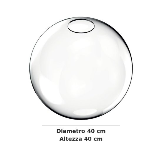 Ideal lux mapa sfera in vetro trasparente 40cm per sospensioni modulari