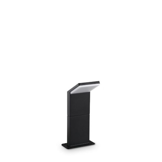 Ideal lux style paletto da esterno giardino con sensore led 8,5w 3000k 30cm rettangolare nero