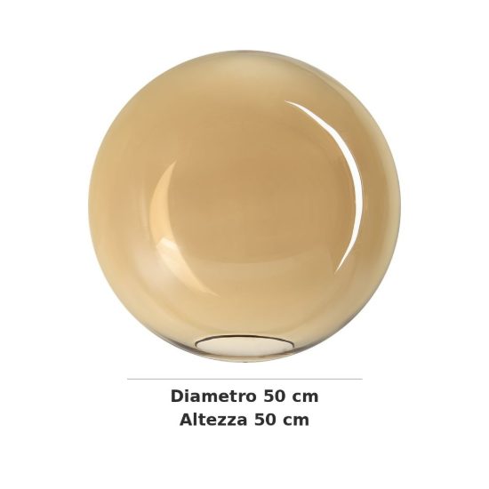 Ideal lux mapa sfera in vetro ambra 50cm per sospensioni modulari