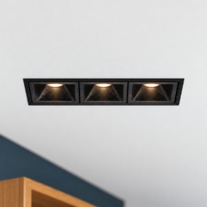 Ideal lux lika faretto da incasso per cartongesso led 8w 4000k foro 10,5x7cm rettangolare nero