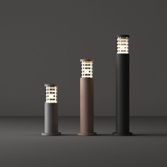 Ideal lux tronco paletto da esterno giardino e27 25cm cilindrico moderno antracite