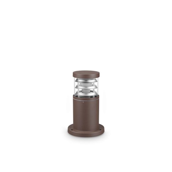 Ideal lux tronco paletto da esterno giardino e27 25cm cilindrico moderno caffè