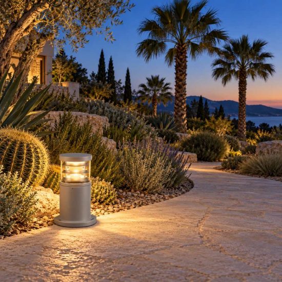 Ideal lux tronco paletto da esterno giardino e27 25cm cilindrico moderno grigio