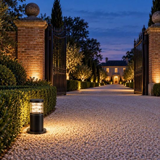 Ideal lux tronco paletto da esterno giardino e27 25cm cilindrico moderno nero