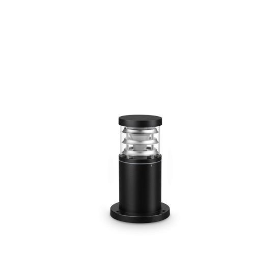 Ideal lux tronco paletto da esterno giardino e27 25cm cilindrico moderno nero