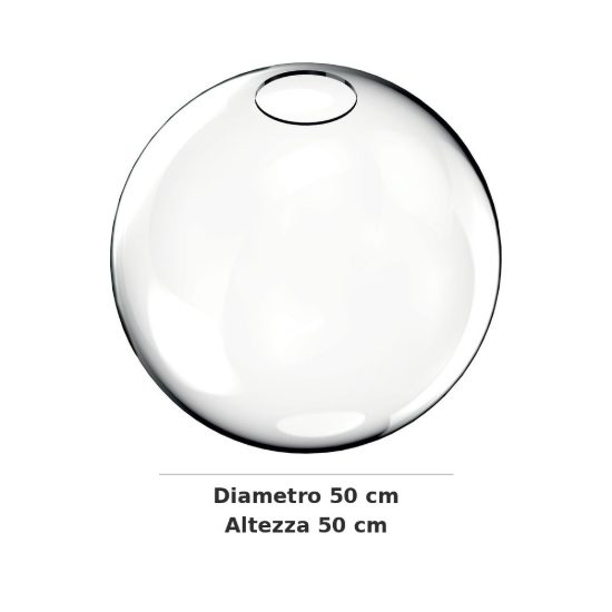 Ideal lux mapa sfera in vetro trasparente 50cm per sospensioni modulari
